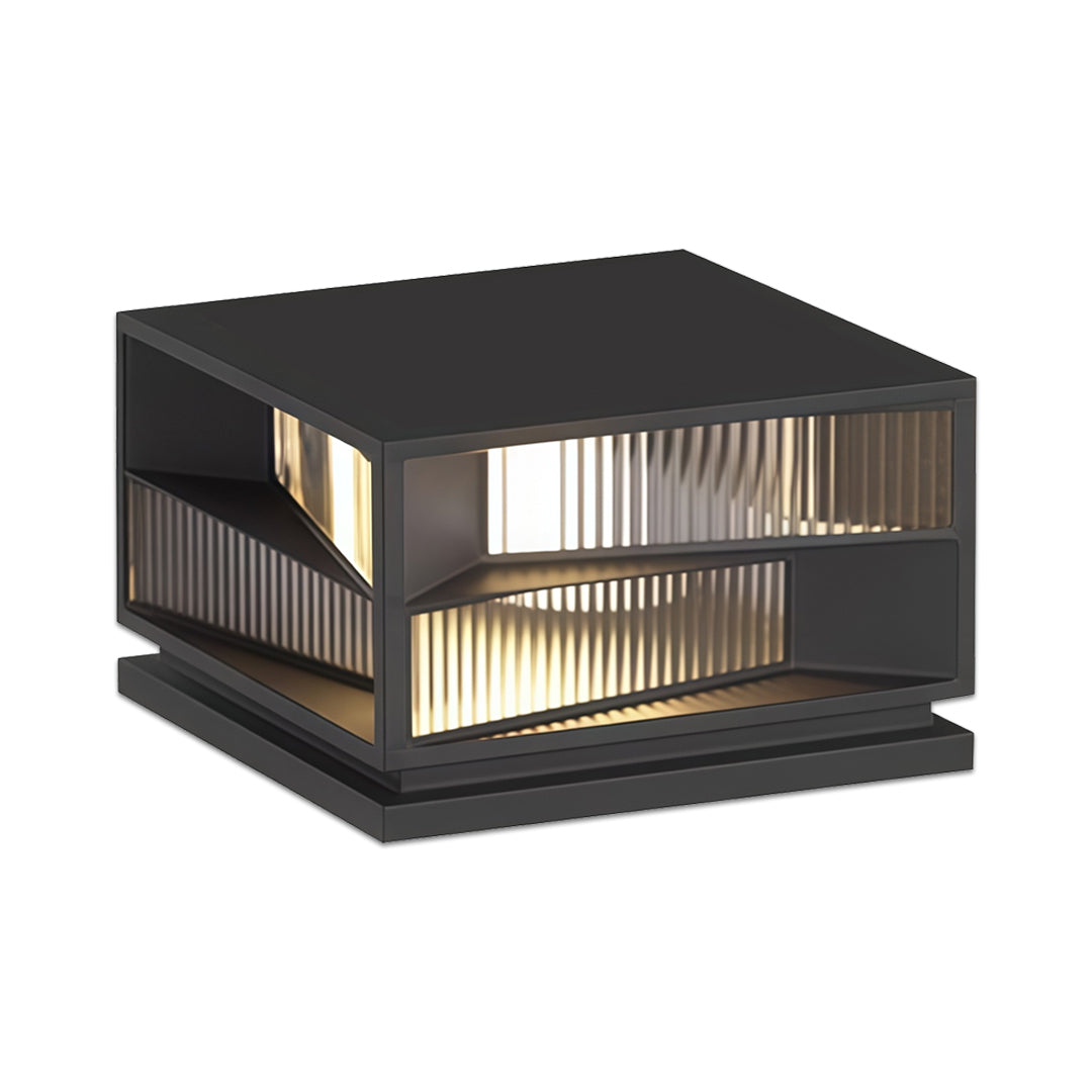Black LED Outdoor Pillar Light — Stainless Steel, IP65, Solar or Hardwired, 2-Size
