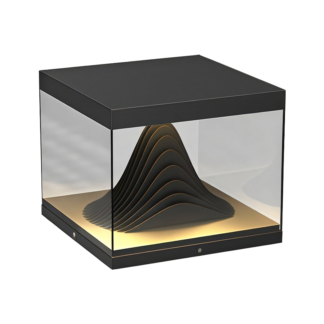 Outdoor Pillar Cap Light — Stainless Steel & Clear Glass, LED, Solar / Hardwired, IP65, 3 Sizes
