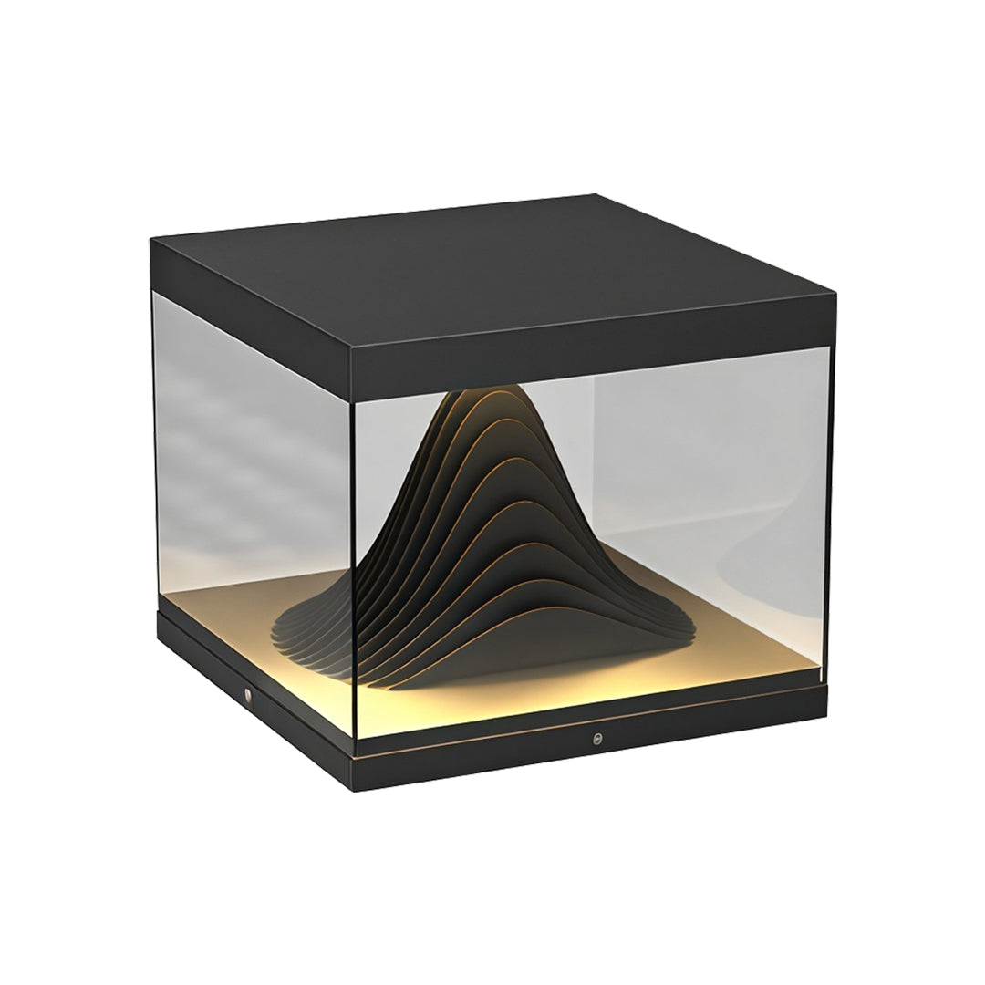 Outdoor Pillar Cap Light — Stainless Steel & Clear Glass, LED, Solar / Hardwired, IP65, 3 Sizes