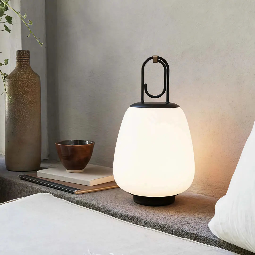 Mid-Century Style Portable Table Lamp with USB Charger Luxe