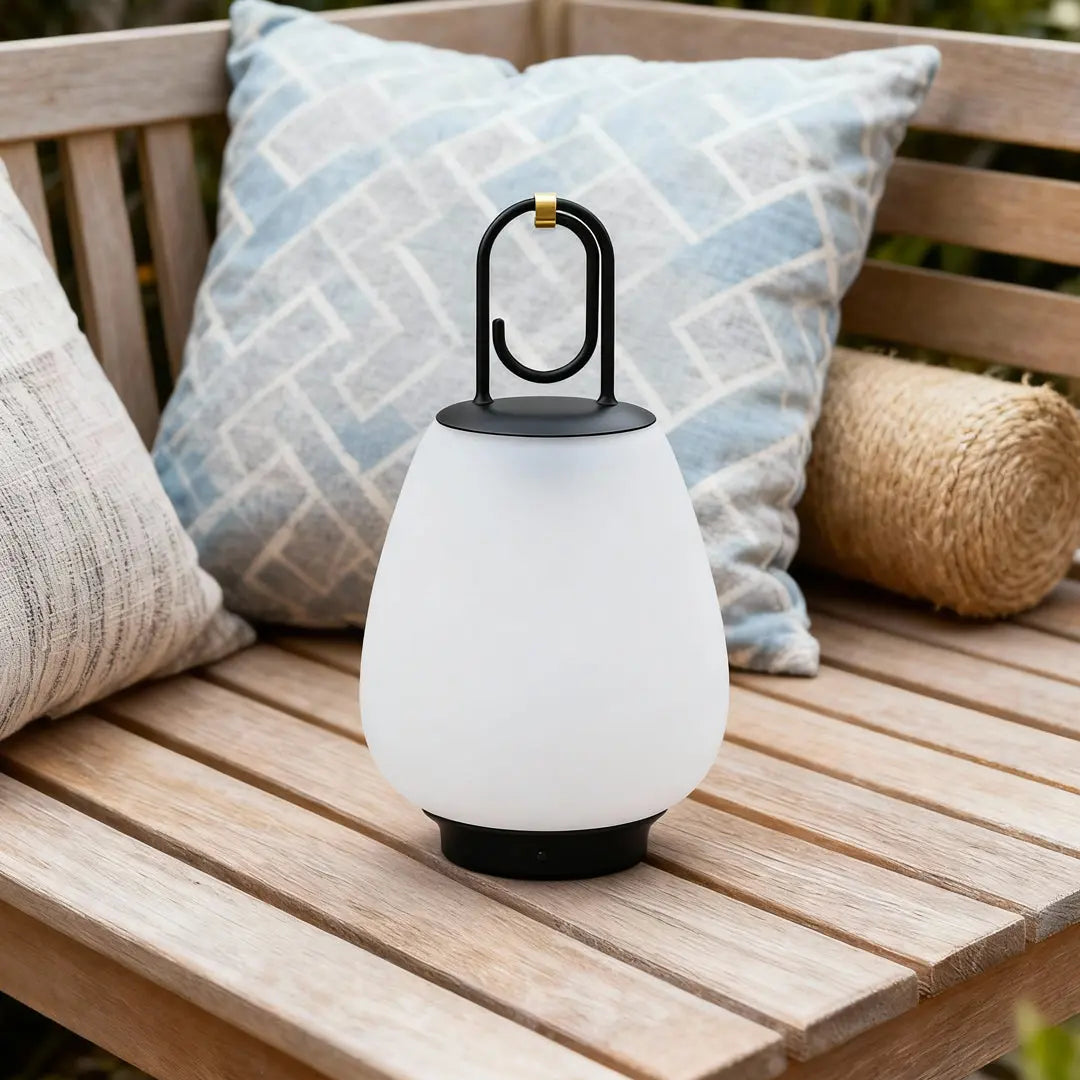 Mid-Century Style Portable Table Lamp with USB Charger Luxe