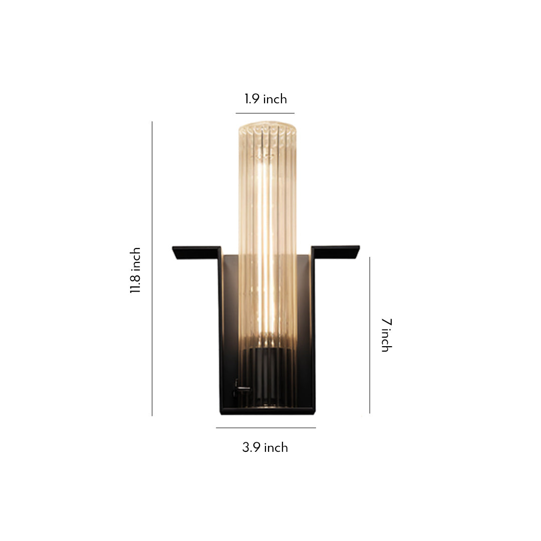Minimalist Outdoor Wall Sconce — Black Brushed Stainless Steel, 12W LED, IP65 Weatherproof, Hardwired