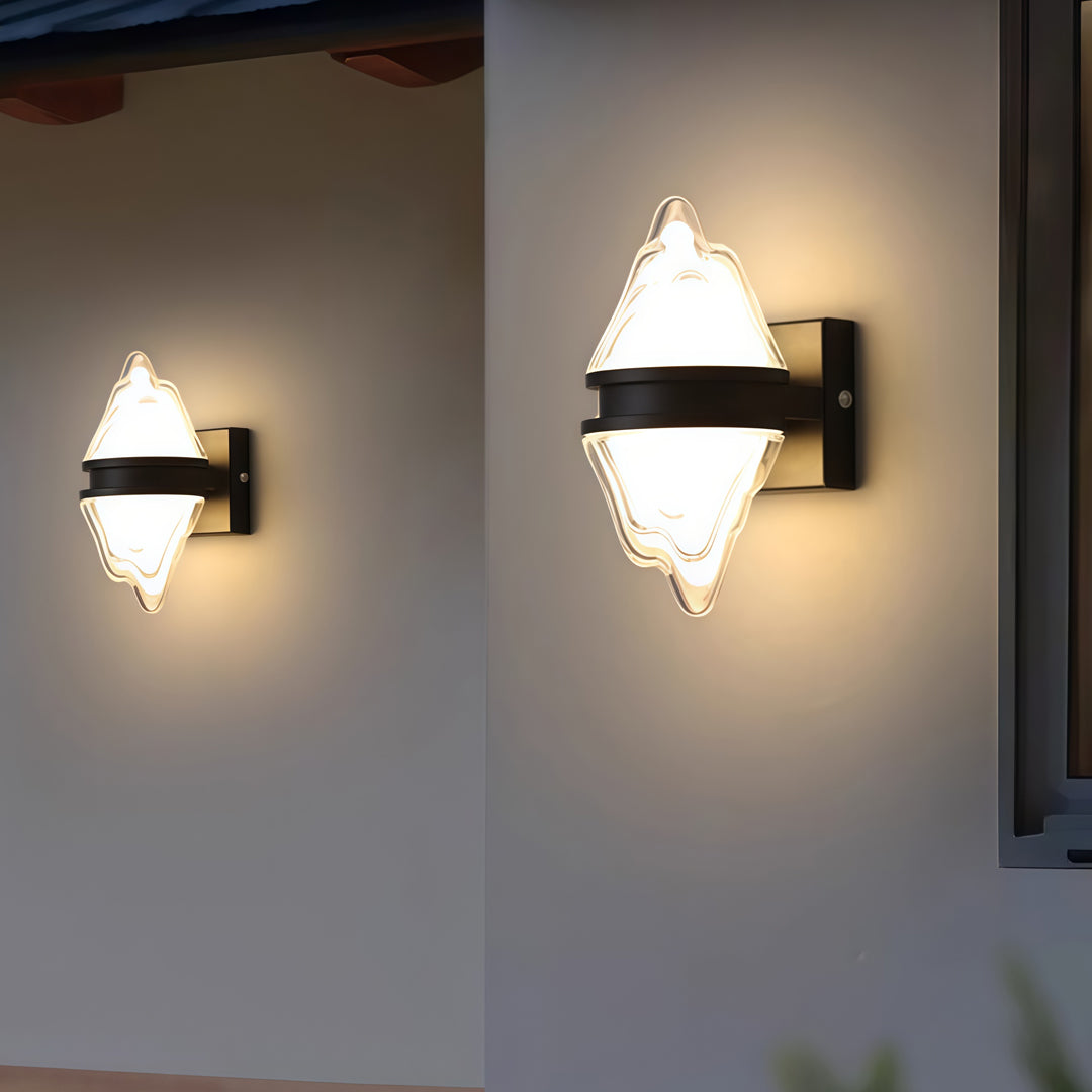 Modern Minimalist Outdoor Wall Sconce — Stainless Steel, Black, White Acrylic Shade, LED, IP65, 8W or 12W, Single or Double Head