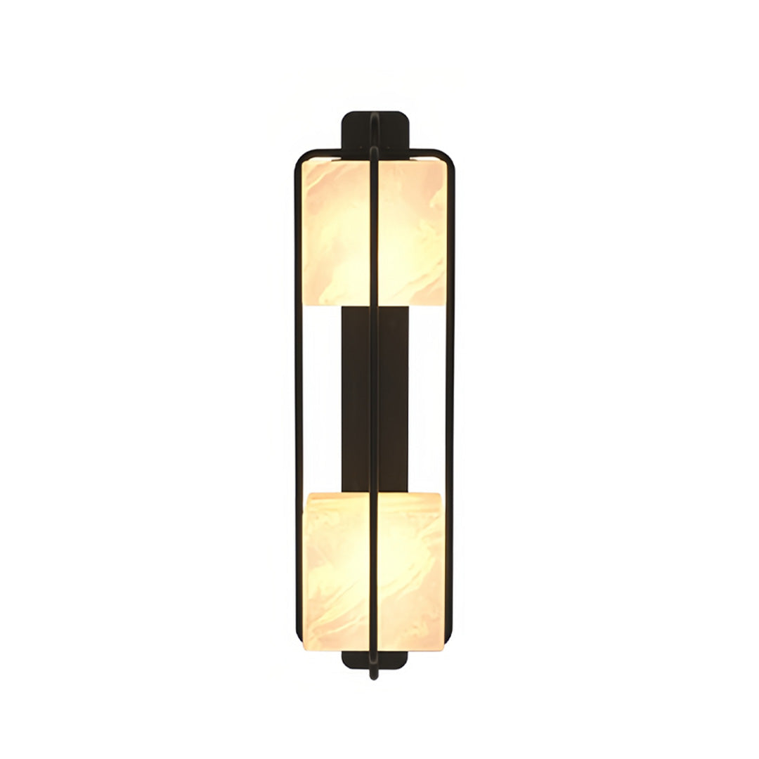 Faux Marble Outdoor Wall Sconce — Stainless Steel, Black, LED, IP65, 17.7" or 25.6"