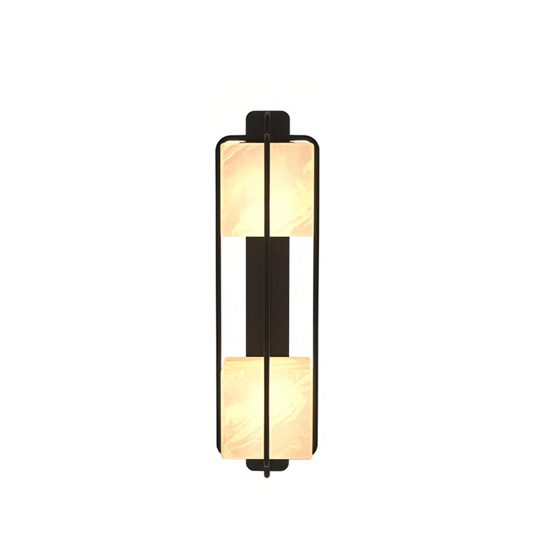 Faux Marble Outdoor Wall Sconce — Stainless Steel, Black, LED, IP65, 17.7" or 25.6"