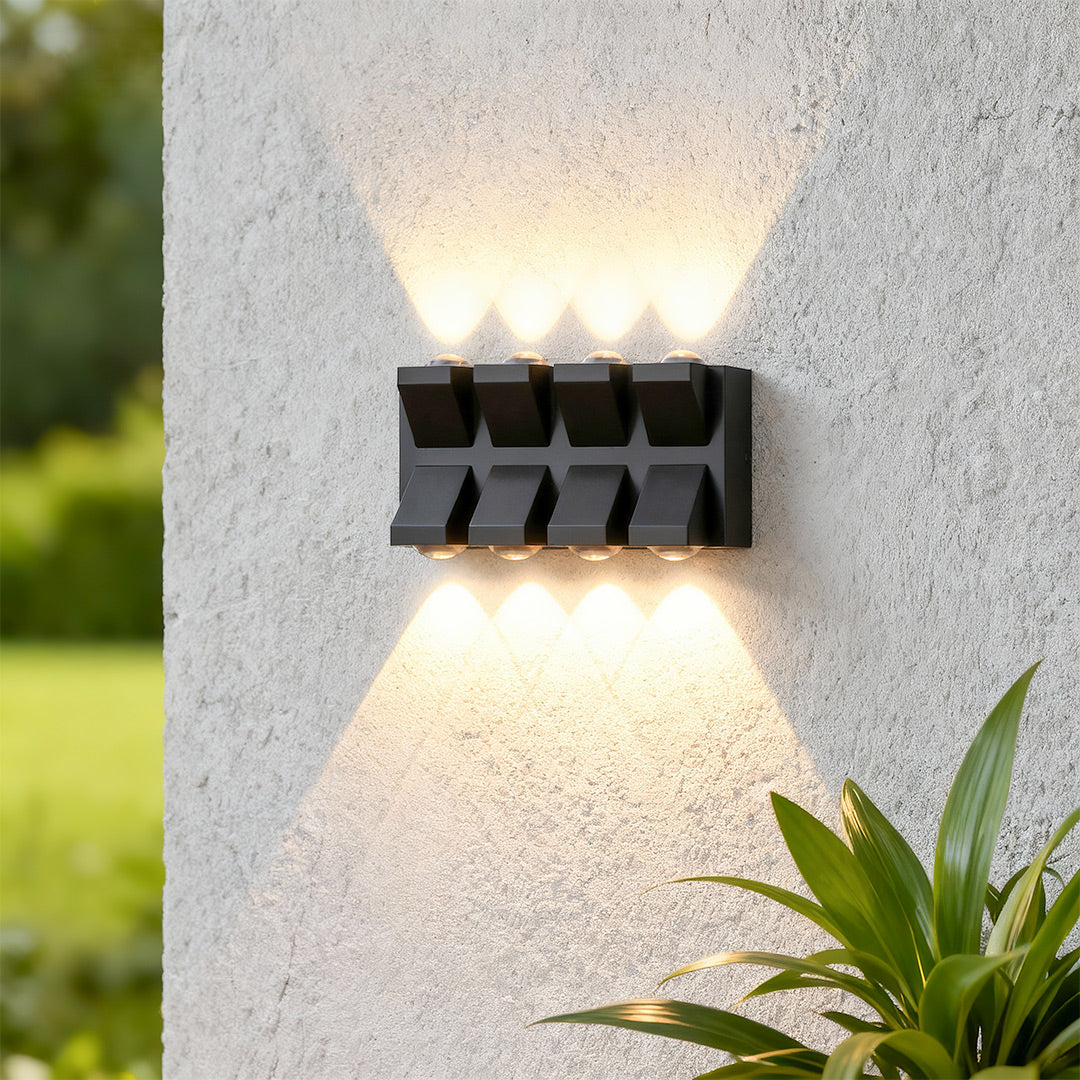 Black Waterproof LED Outdoor Wall Lights - Bidirectional Lamp
