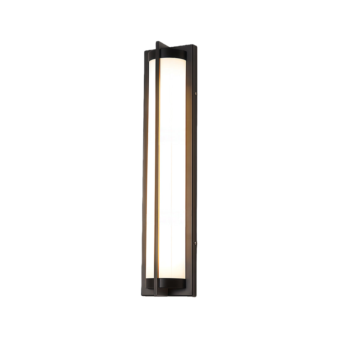Modern Minimalist Linear Outdoor Wall Sconce — Black Stainless Steel, Acrylic Shade, IP54, Integrated LED, 4 Sizes