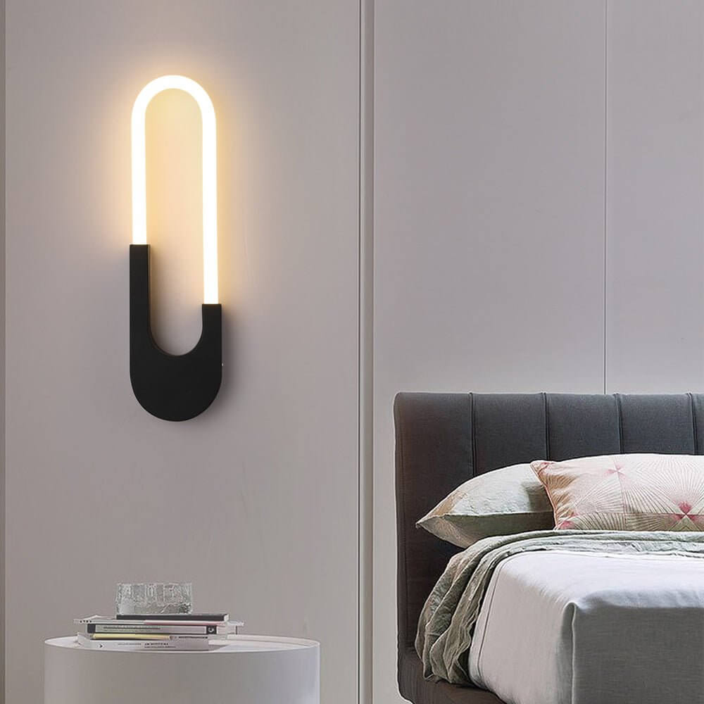 contemporary oval led wall sconces for indoor use 16 height gold and black