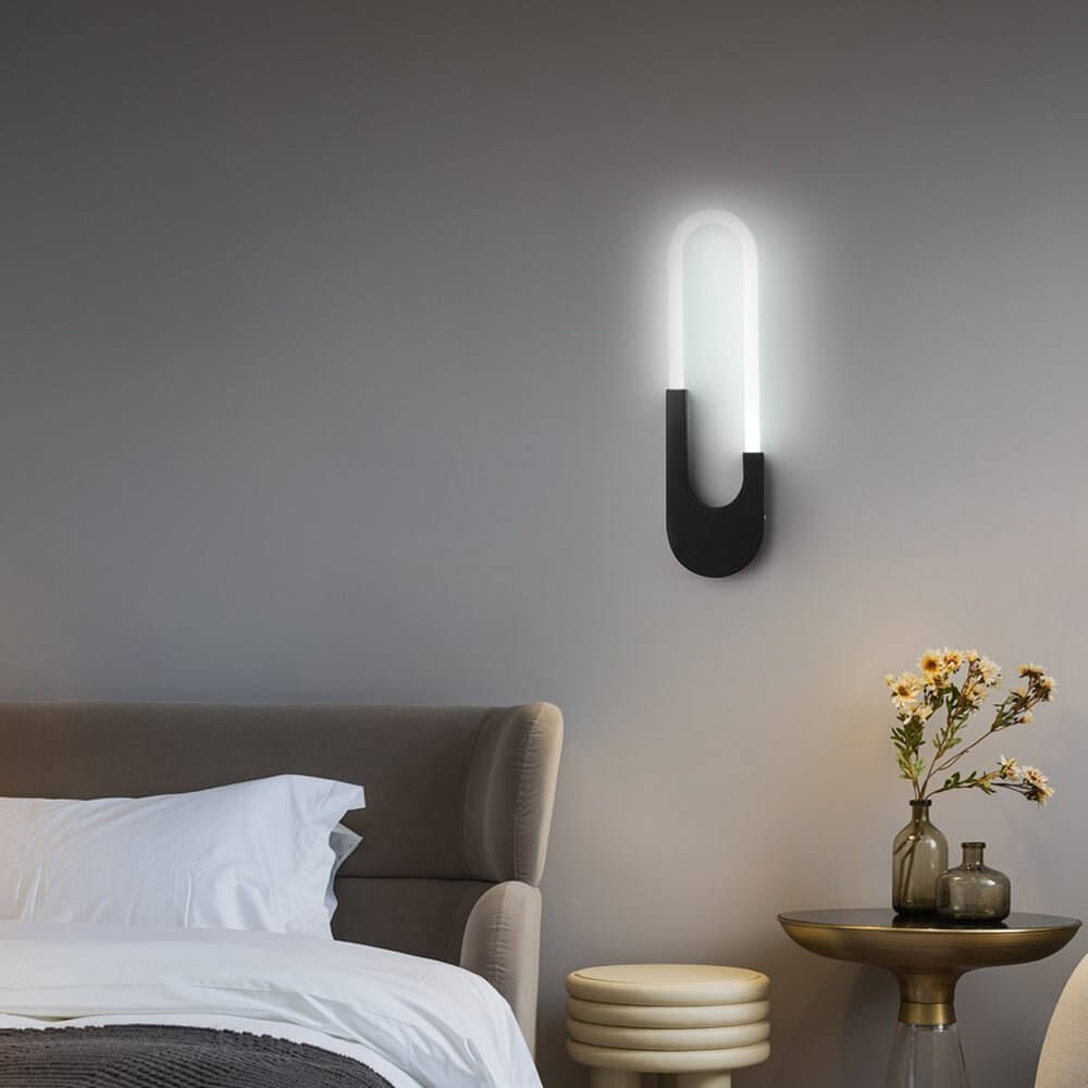contemporary oval led wall sconces for indoor use 16 height gold and black