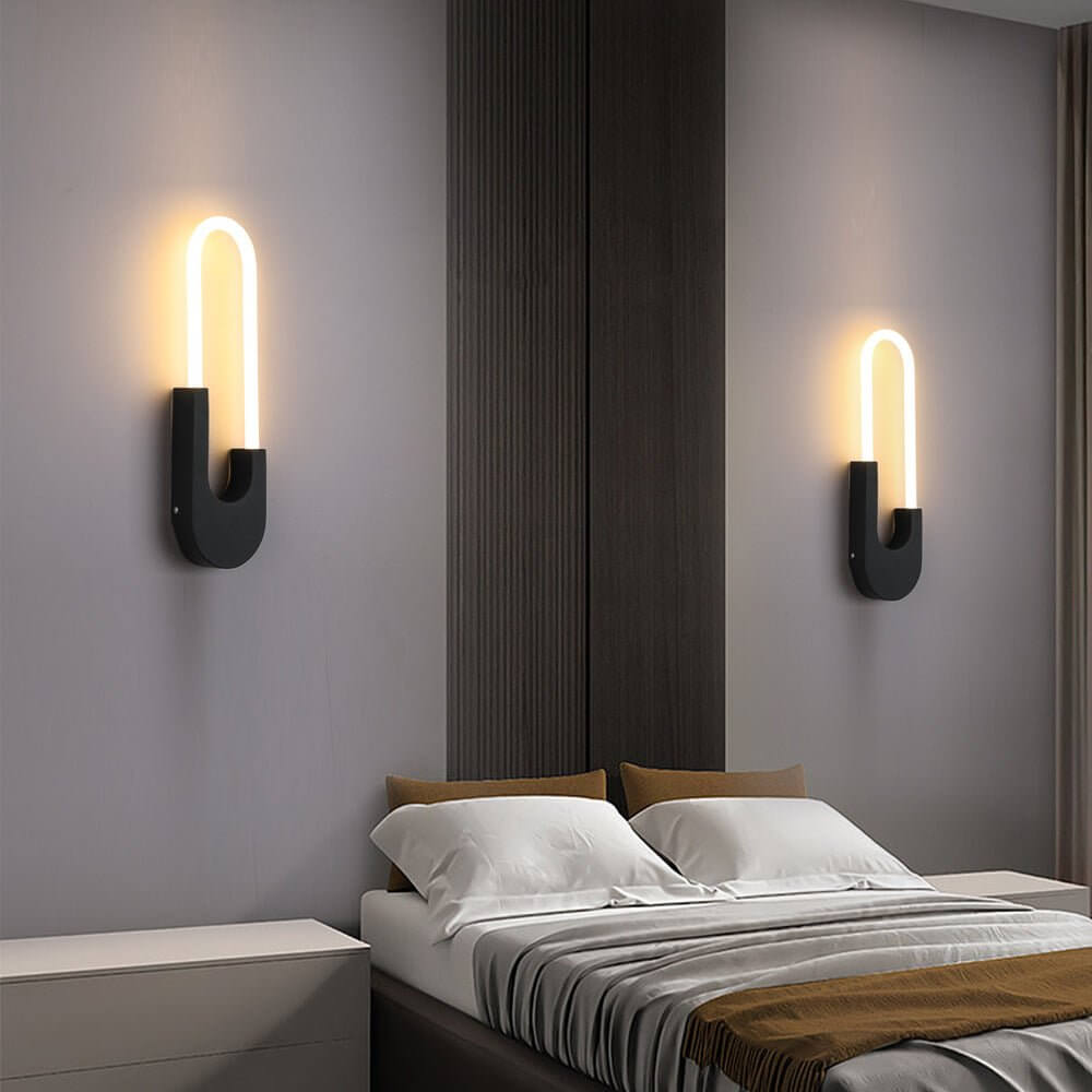 contemporary oval led wall sconces for indoor use 16 height gold and black