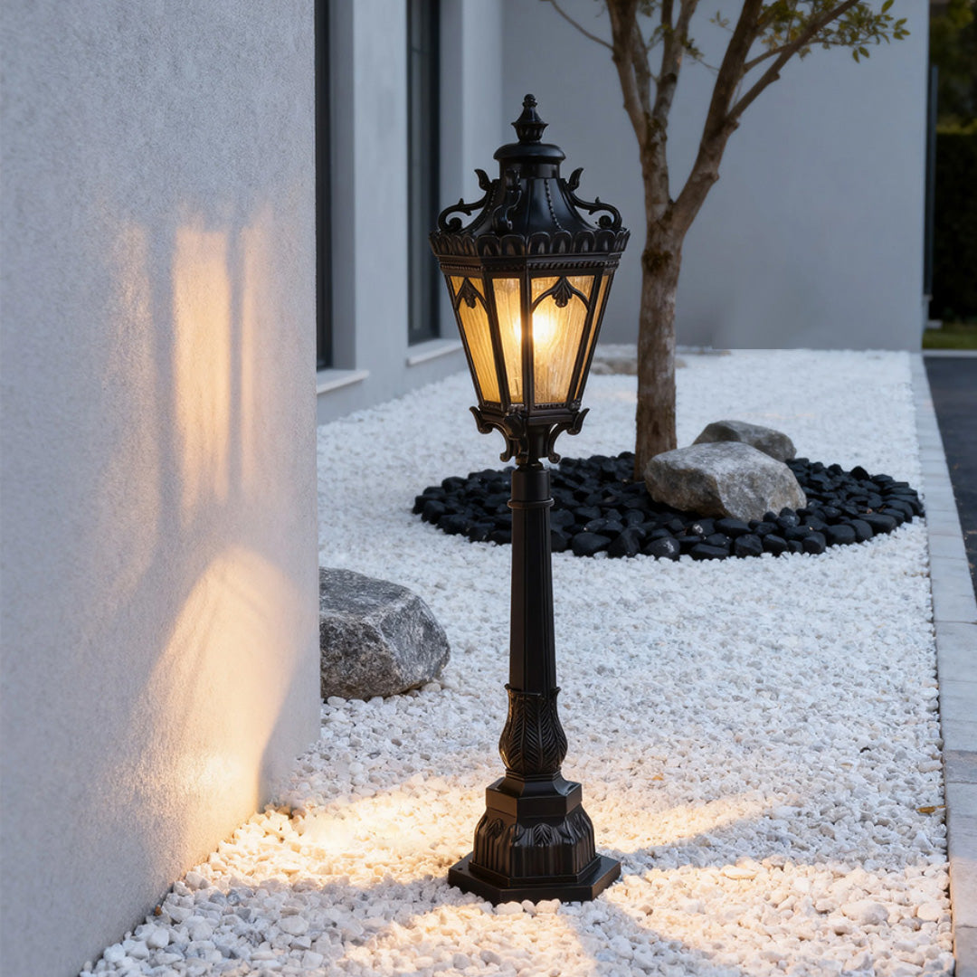 Aluminum Garden Bollard Path Light — Black, 18W E26, IP44, Warm White 3000K, 43.5" H