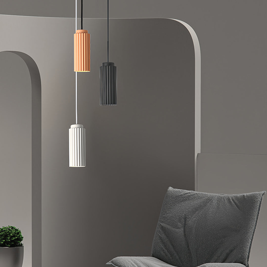 Minimalist Cylinder Mini Pendant — Iron, GU10 5W, Three-Color Temperature, 2m Adjustable Cord