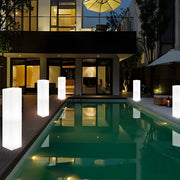 Square Outdoor Floor Lamp — PE, LED, 16-Color + 4-Gradient Modes, Remote Control, IP65, 5W, USB Rechargeable or Hardwired
