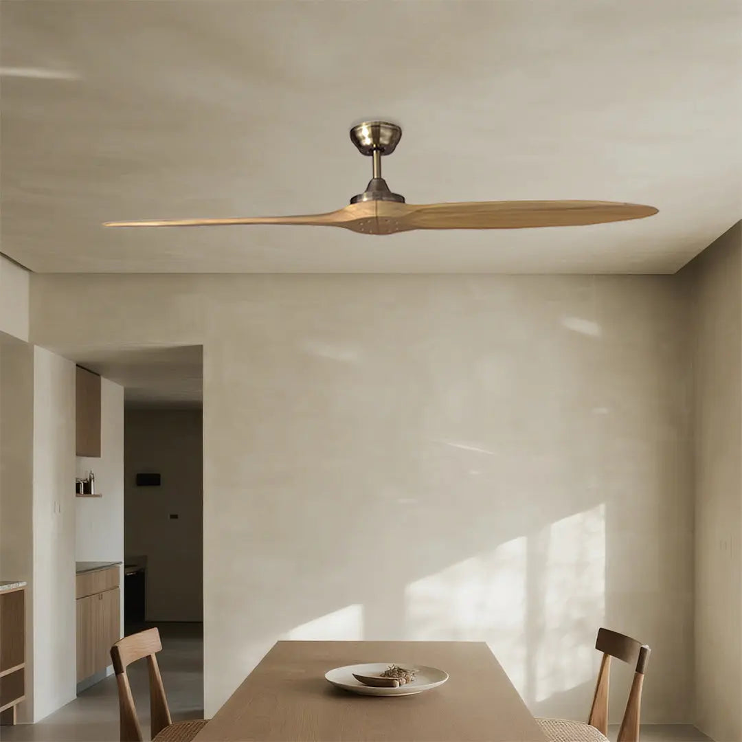Modern Large Wood Propeller Ceiling Fan with Remote Control Luxe