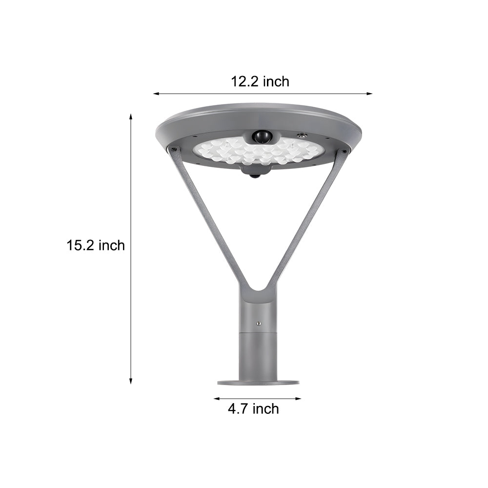 contemporary round dual motion sensor led solar post lights outdoor pillar lamp