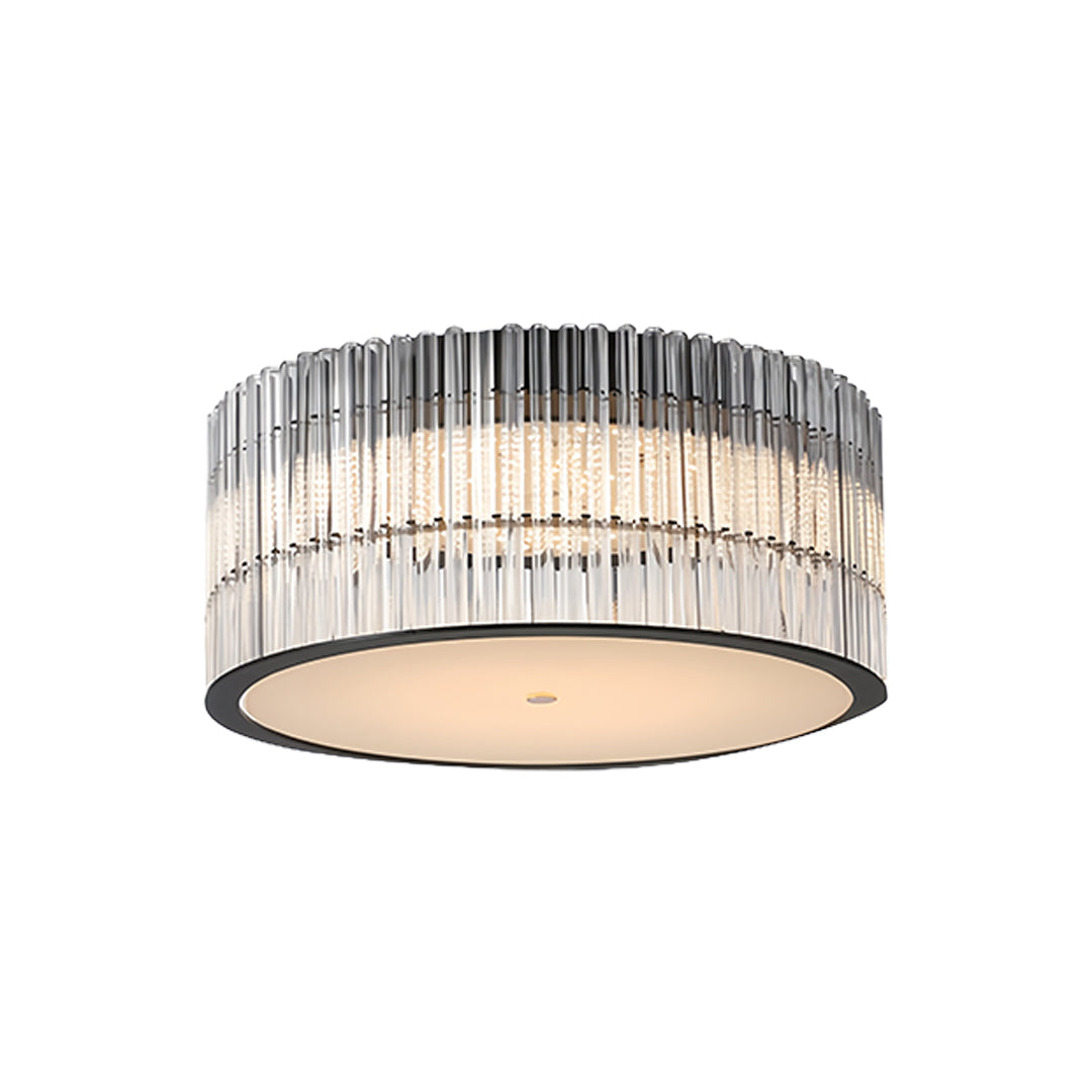 Minimalist Crystal Flush-Mount Ceiling Light — Glass Shade, Metal, 3000K Warm White, 38cm / 47cm