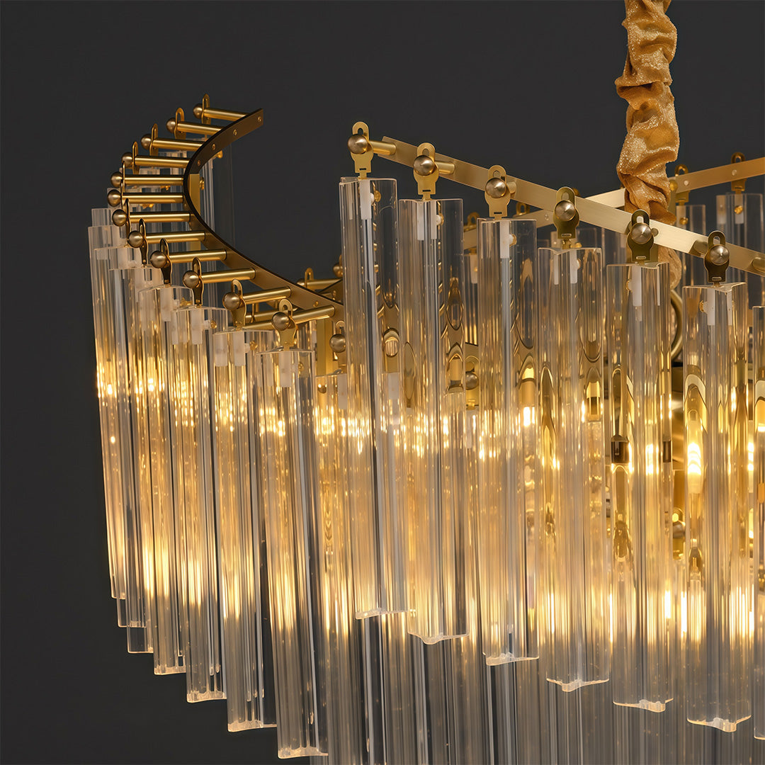 Vintage Crystal Chandelier — Full Copper Frame, E14, 23.62" Round, Copper / Bright Nickel / Black