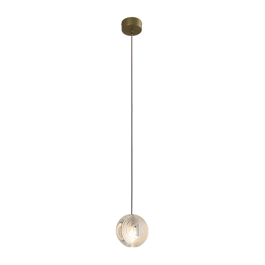 Crystal-Accented Mini Pendant Light — Metal, 1-Light, 12W, G4, 3000K Warm White, Adjustable 70.87" Cord
