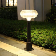 Modern Cylinder Solar Bollard Path Light — Aluminum & PC, Oval Acrylic Shade, LED, IP65, 0.9W