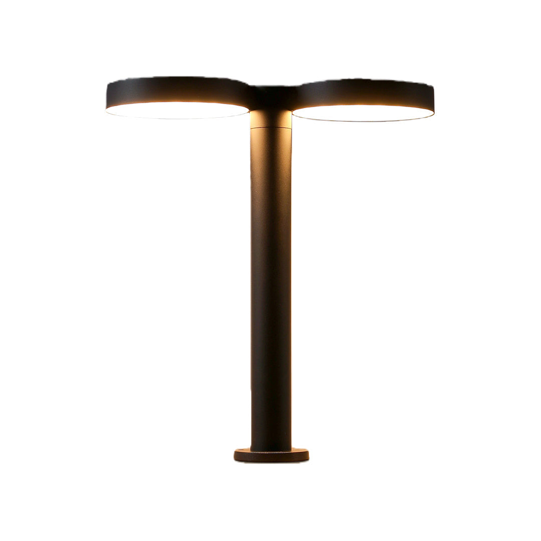 Modern Solar Path Light — Black Die-Cast Aluminum, Single or Double Head, Dual Color Temperature, IP65, 4000mAh