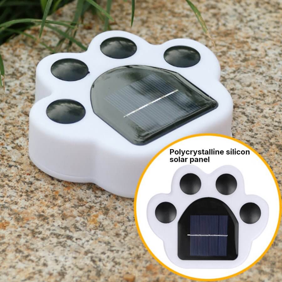contemporary solar powered led animal paw lights for step and stair illumination