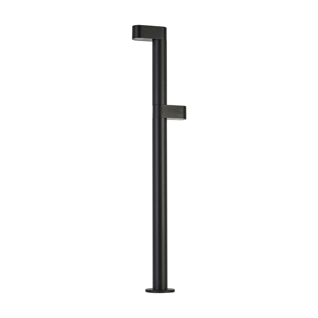Modern LED Pathway Bollard Light — Sand-Black Aluminum, Transparent Glass, 3000K, IP65, 8W–16W, 350mm–800mm