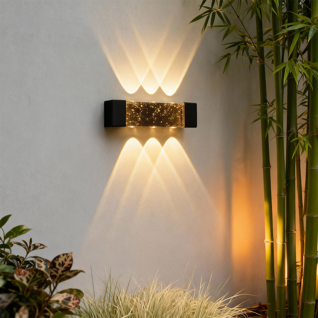 Waterproof Outdoor Up and Down Wall Light with Crystal Design
