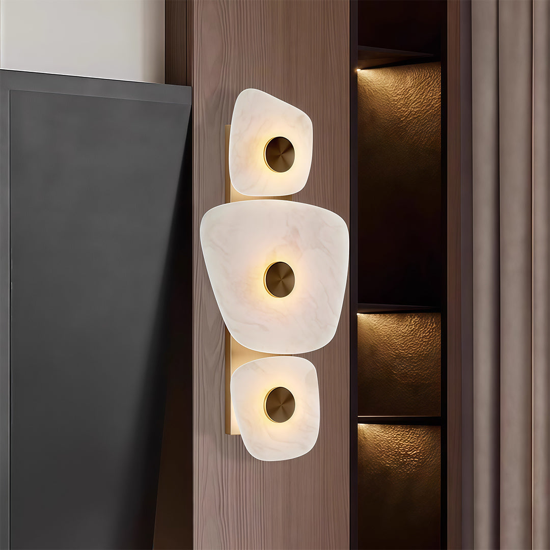 Italian Minimalist Cloud Stone Wall Sconce — Copper, 6.5W LED Warm White, 23.6" Hardwired