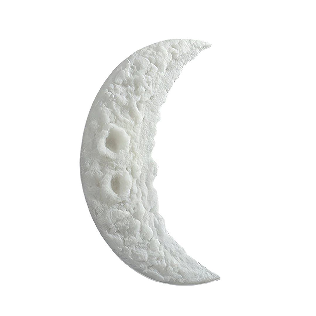 Crescent Moon Diffused Wall Sconce — White Resin & Acrylic, LED, 3-Step Dimming, 12W / 19W, 38cm / 58cm