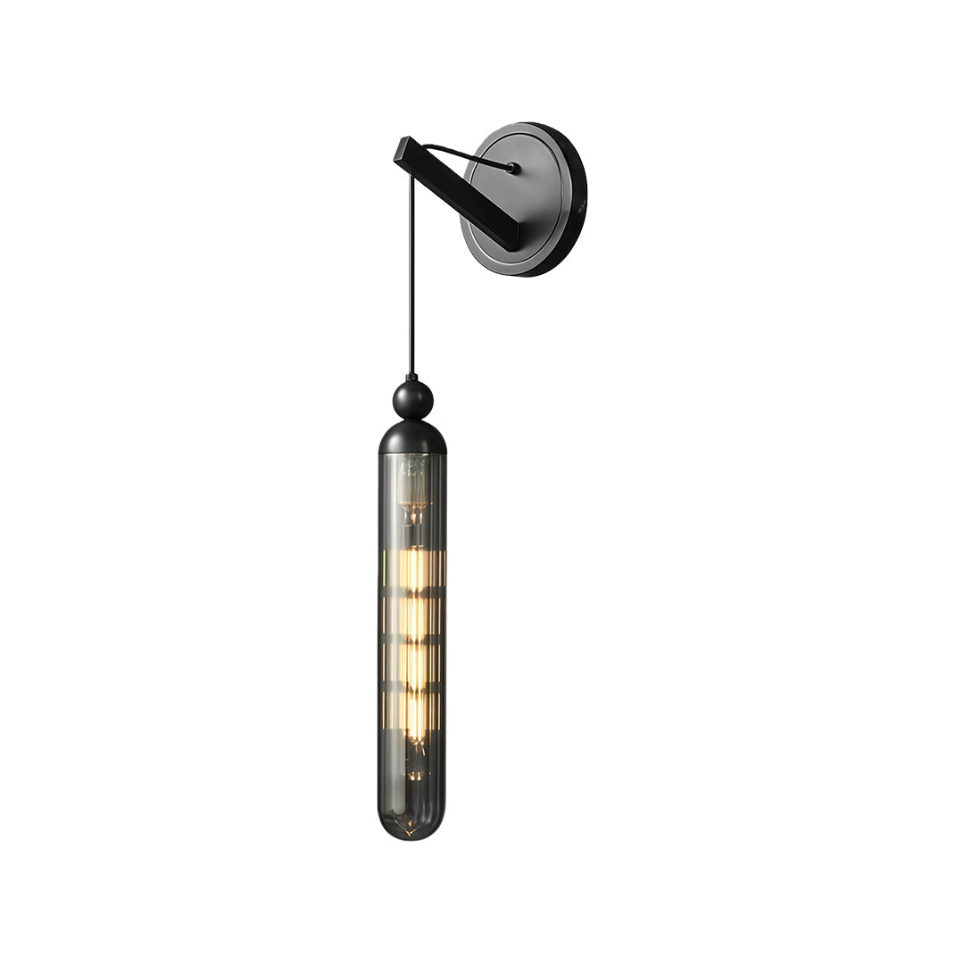 Minimalist Brass Wall Sconce — Full Brass Frame, Transparent Glass Shade, E14, Hardwired