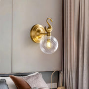 Modern Minimalist Wall Sconce — Brass, Transparent Glass Shade, G9 Hardwired