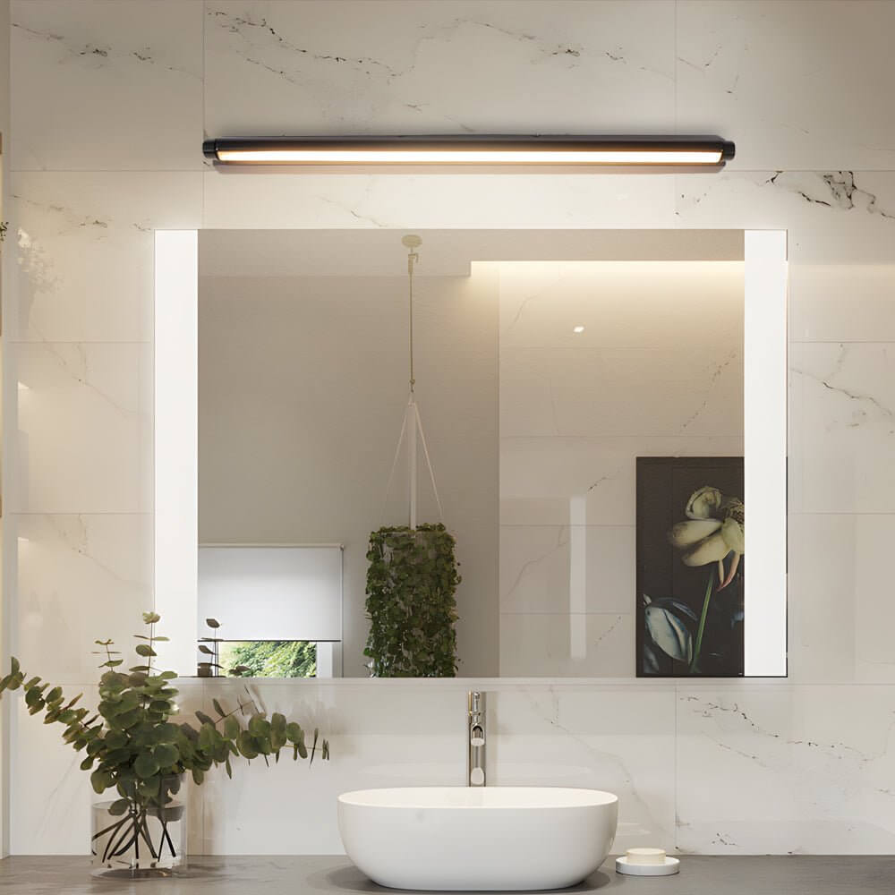 contemporary wall mounted linear led vanity light for bathrooms