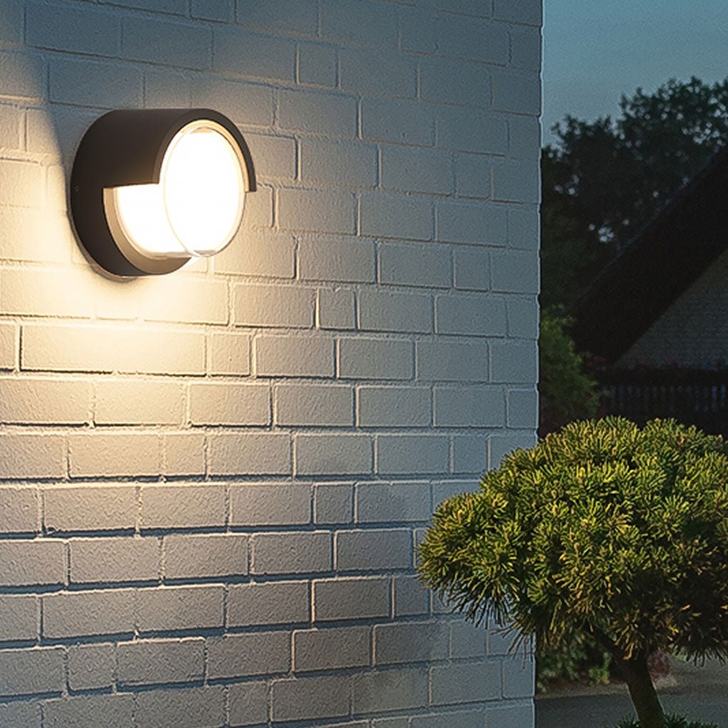 contemporary waterproof outdoor wall lights in round and square designs for gardens and villas