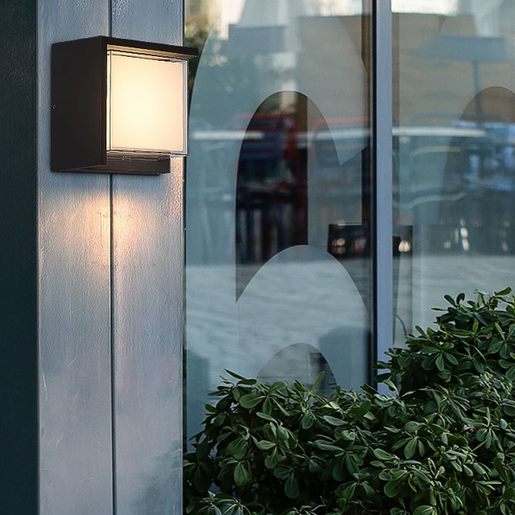 contemporary waterproof outdoor wall lights in round and square designs for gardens and villas