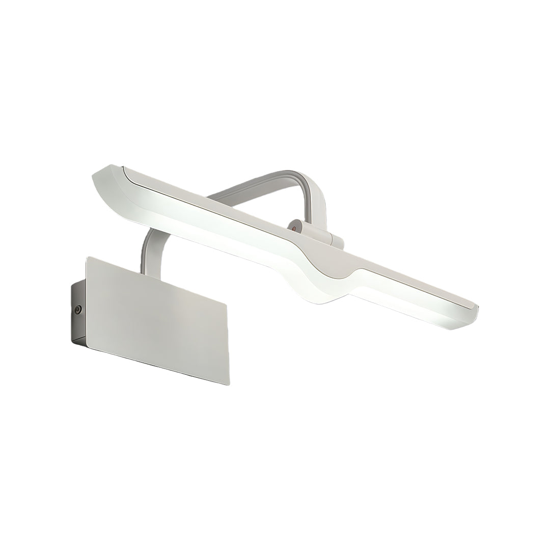 Modern LED Vanity Light Bar — White Aluminum, 180° Adjustable, 18W, 3-Step Dimming, 12.2" / 16.9" / 20.9"