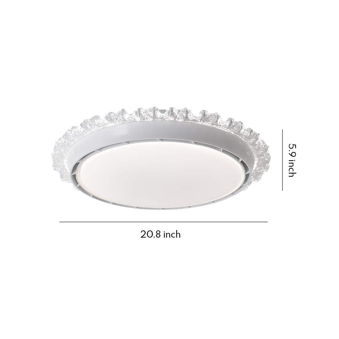 Minimalist Bladeless Ceiling Fan Lamp with Light - White