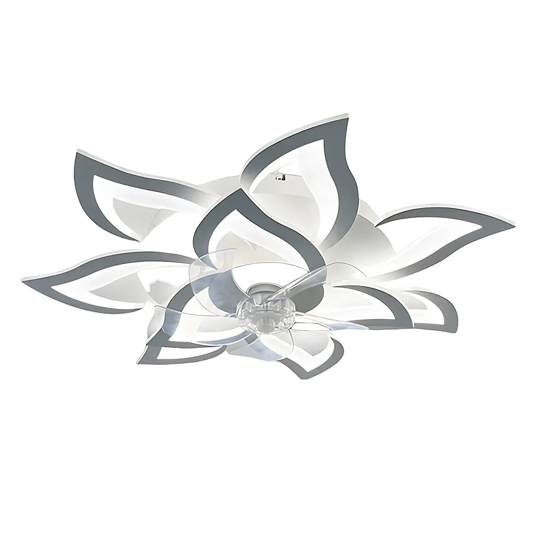 Modern White Ceiling Fan with Light and Remote Control - Dimmable Design Luxe