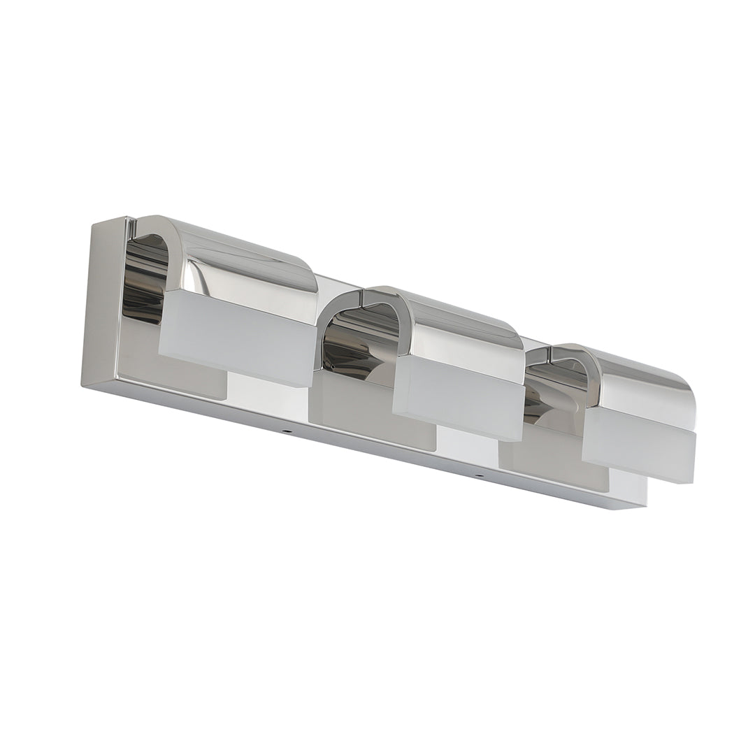 Modern Bathroom Vanity Light — Black Iron, White Acrylic, Integrated LED 6000K, 3- to 6-Light