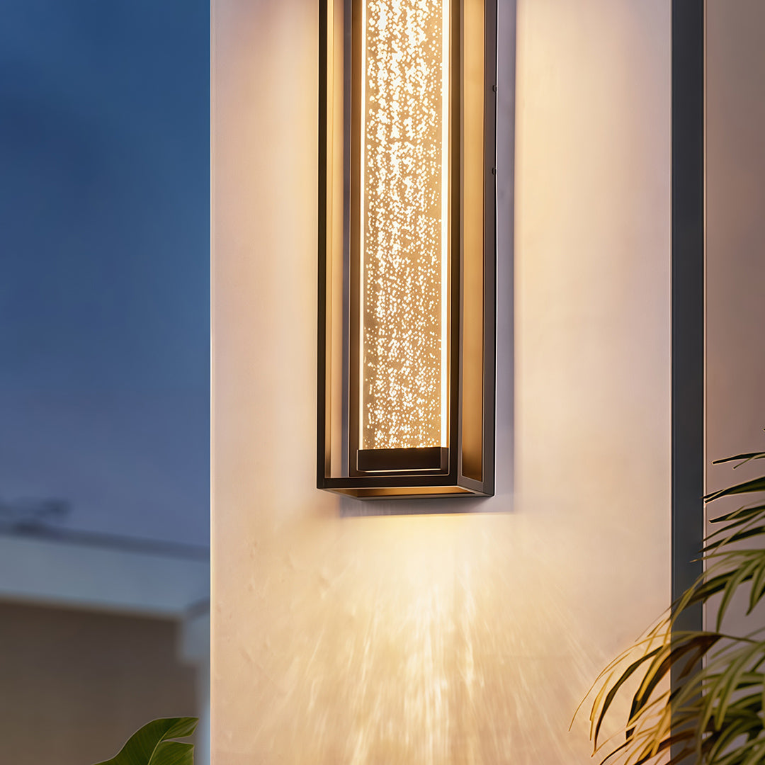 Minimalist Linear Outdoor Wall Sconce — Stainless Steel, Coffee Finish, Integrated LED, IP44, 3 Sizes