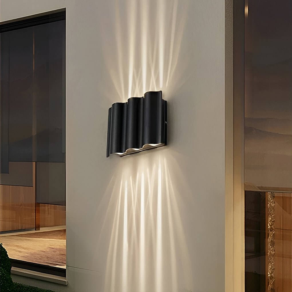 cool led wave wall sconces for outdoor use up and down wall mounted lights