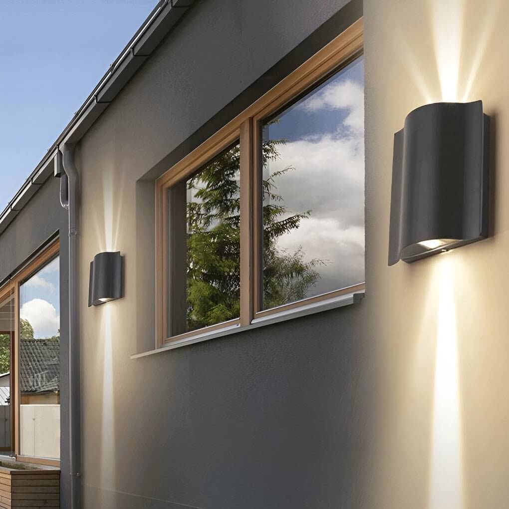 cool led wave wall sconces for outdoor use up and down wall mounted lights