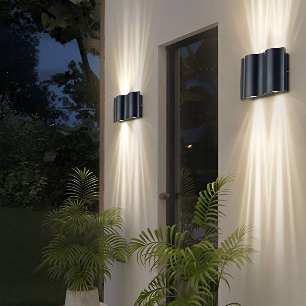 cool led wave wall sconces for outdoor use up and down wall mounted lights