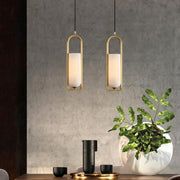 Minimalist Cloud Stone Pendant Light — Solid Brass, 12W, Dual Color Temperature (3000K / 6000K), 47.2" Chain