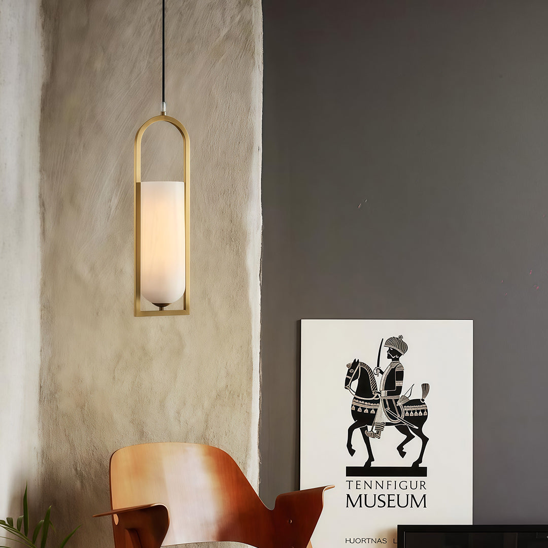 Minimalist Cloud Stone Pendant Light — Solid Brass, 12W, Dual Color Temperature (3000K / 6000K), 47.2" Chain