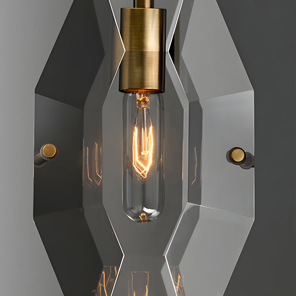 Postmodern Crystal Mini Pendant — Copper, Smoke Gray, E14, 4.7" Wide, Adjustable Rod