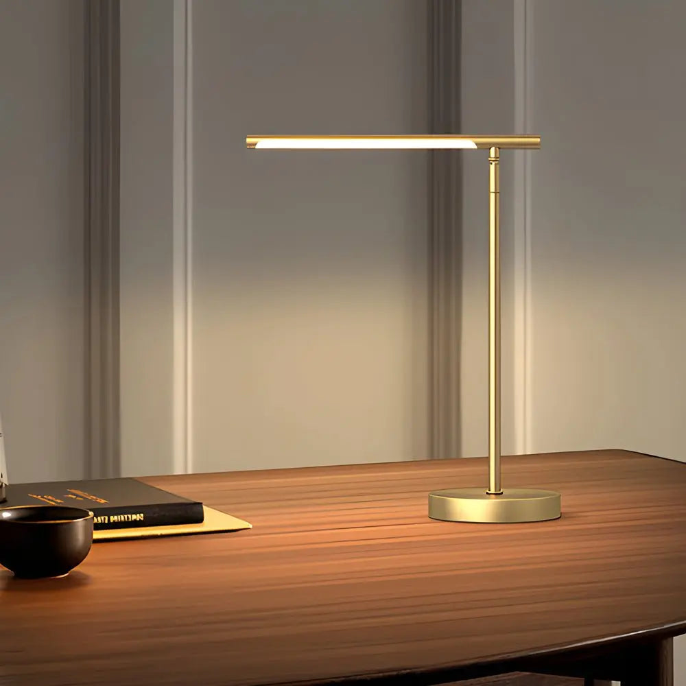 Adjustable Angle Copper and Brass LED Desk Lamp for Home Office Lighting Luxe