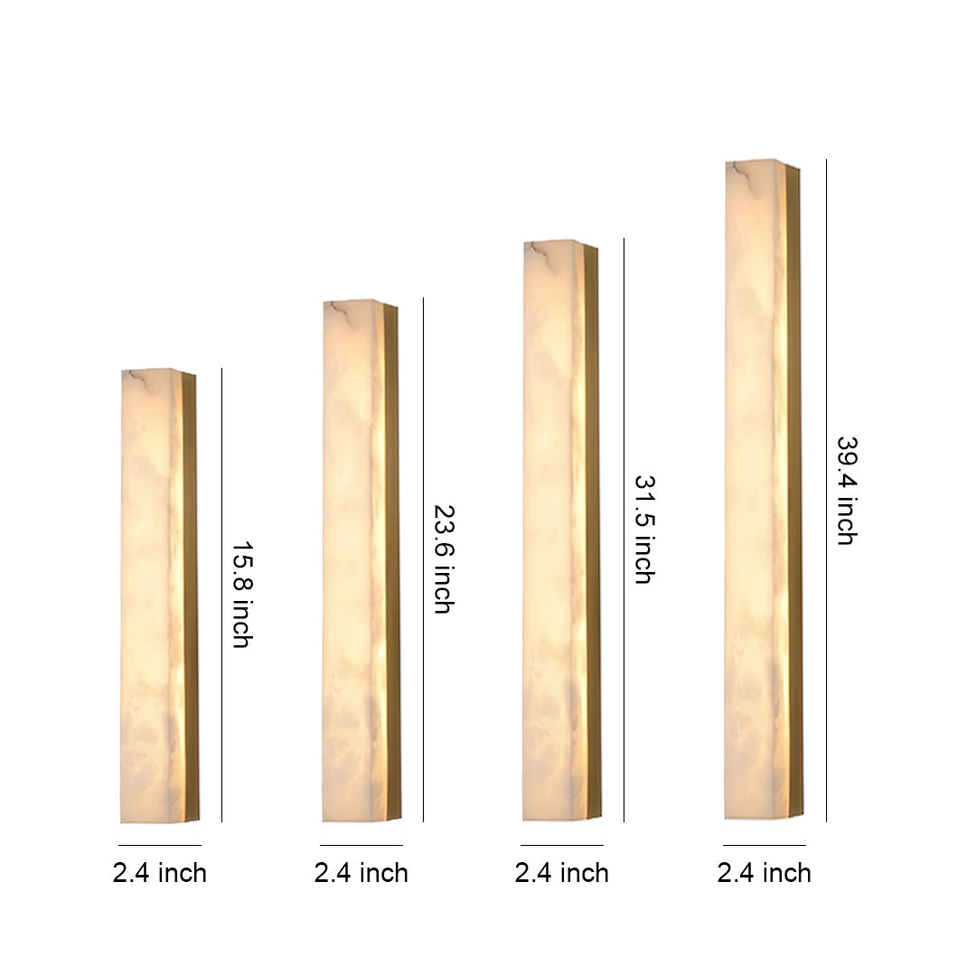 Modern Minimalist Linear Wall Sconce — Hammered Copper and Marble, LED, 3000K, 40cm–100cm