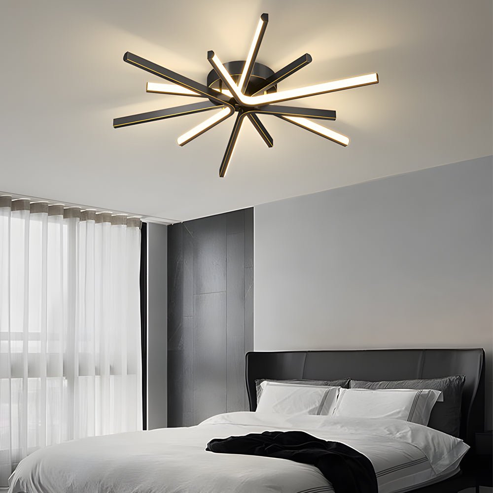 copper starburst ceiling light star shaped lighting fixture