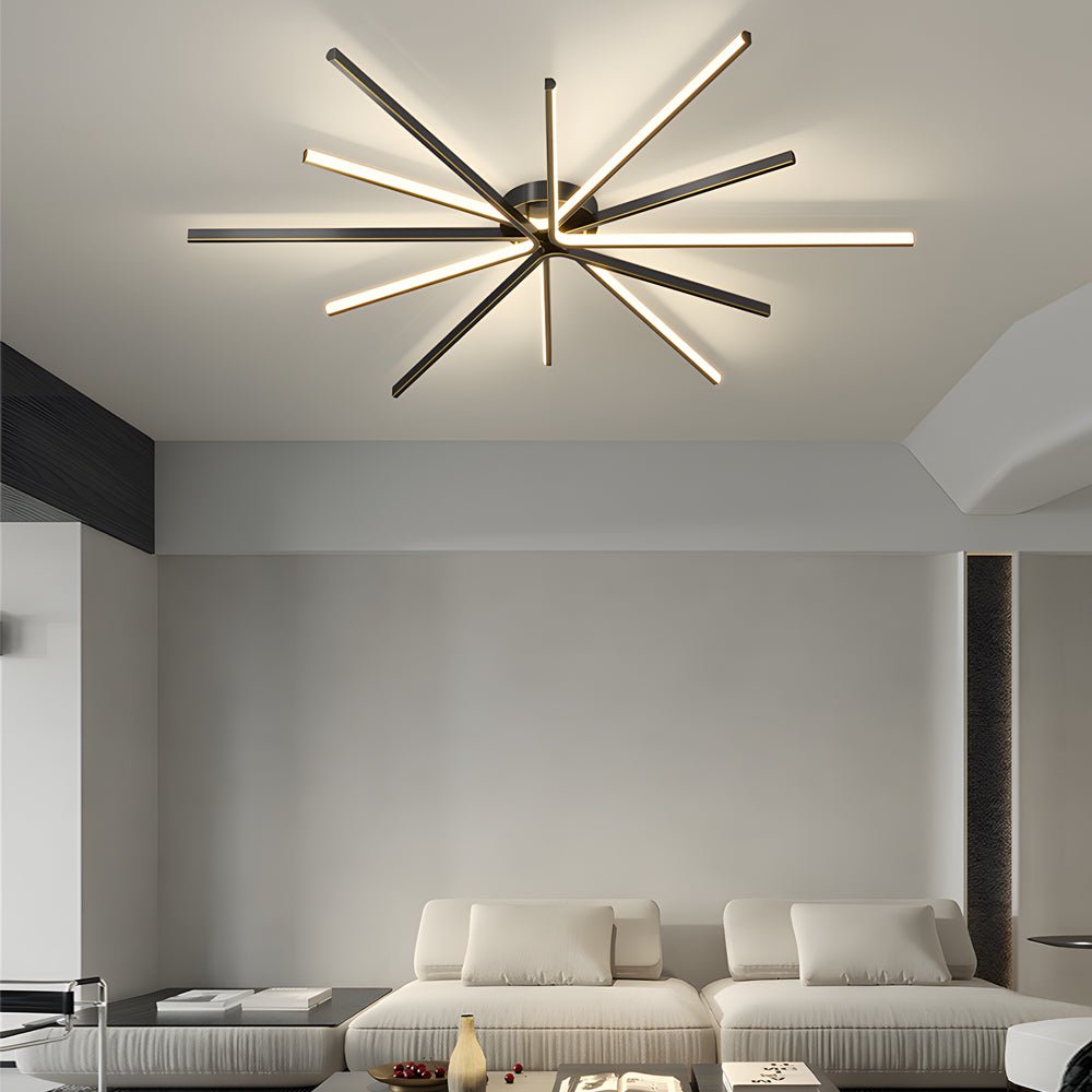 copper starburst ceiling light star shaped lighting fixture