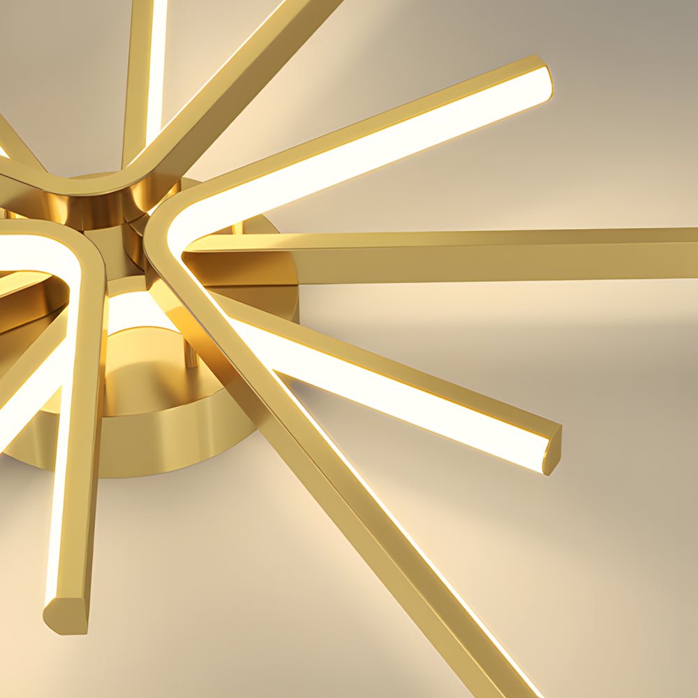 copper starburst ceiling light star shaped lighting fixture
